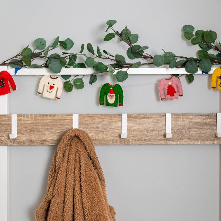 Global Goods Partners - Wholesale Bunting/Garland - Felt Holiday Sweater Garland
