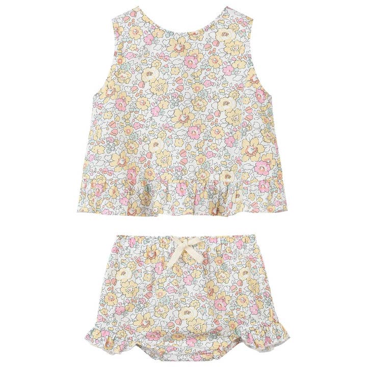 Aria-set in geel met retro bloemen voor wholesale door Vignette