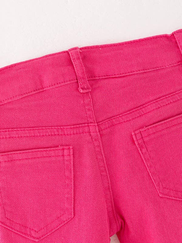 Rylee Faith Designs - Wholesale Jeans - Kids - Tight Rose Red Double Layer Bell-Bottoms Denim Jeans Pants Elastic