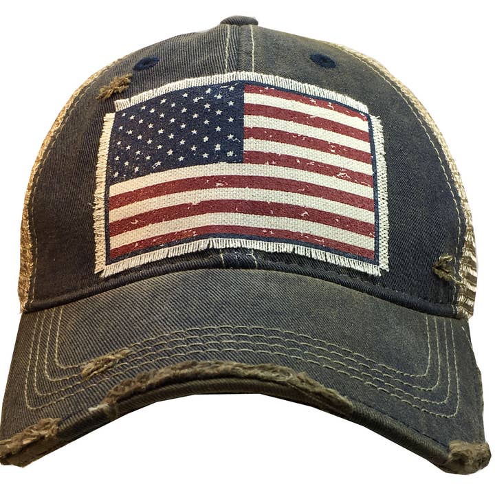 Vintage Life - Wholesale Trucker Hat - Women's - American Flag USA Distressed Trucker Hat Baseball Cap5