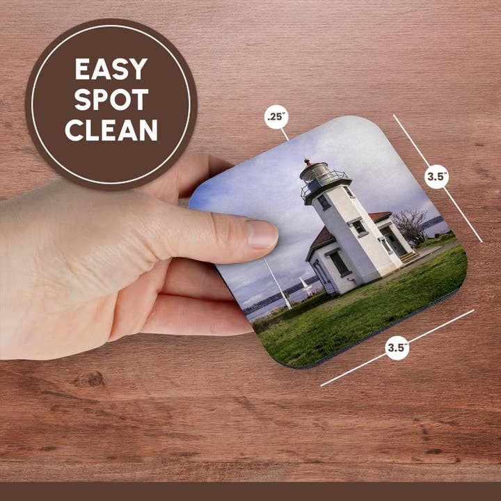 3dRose – wholesale Coasters – 3dRose, Point Robinson Lighthouse, Maury Island, near Seattle, WA, USA, Coaster13