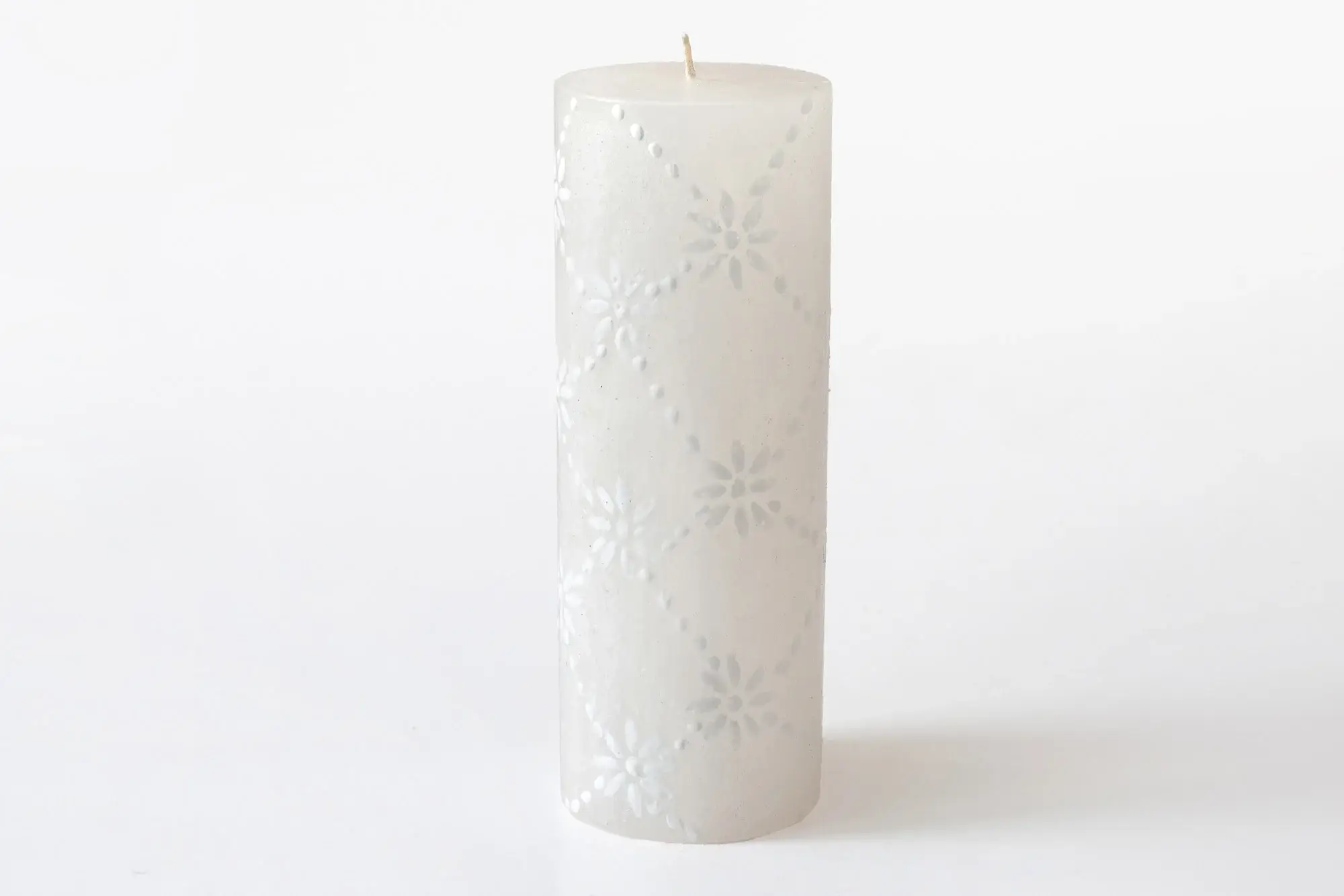 Thumbprint Artifacts - Wholesale Tapered Candle/Candlestick - White on White Candle3