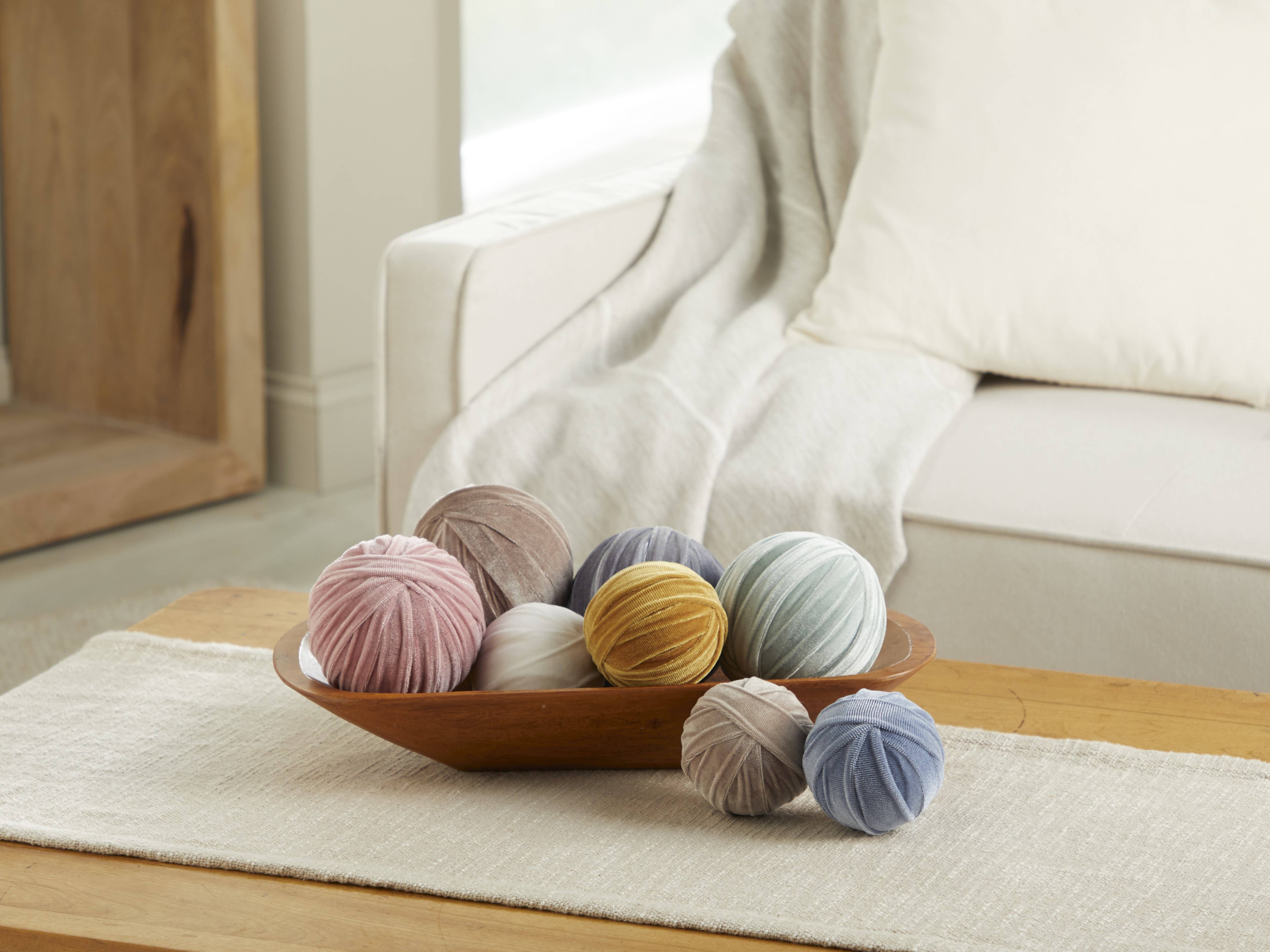 Your Heart's Content - Wholesale Decorative Tabletop Object - Velvet Spheres Spring Table Decor Fall Centerpiece Gift for5