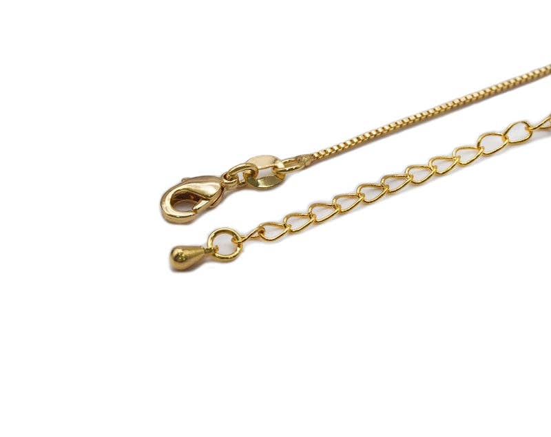 BestBeads&Beyond - Wholesale Link & Chain Necklace - Dainty Thin Gold Filled box Chain Necklace, sku#ZX1051