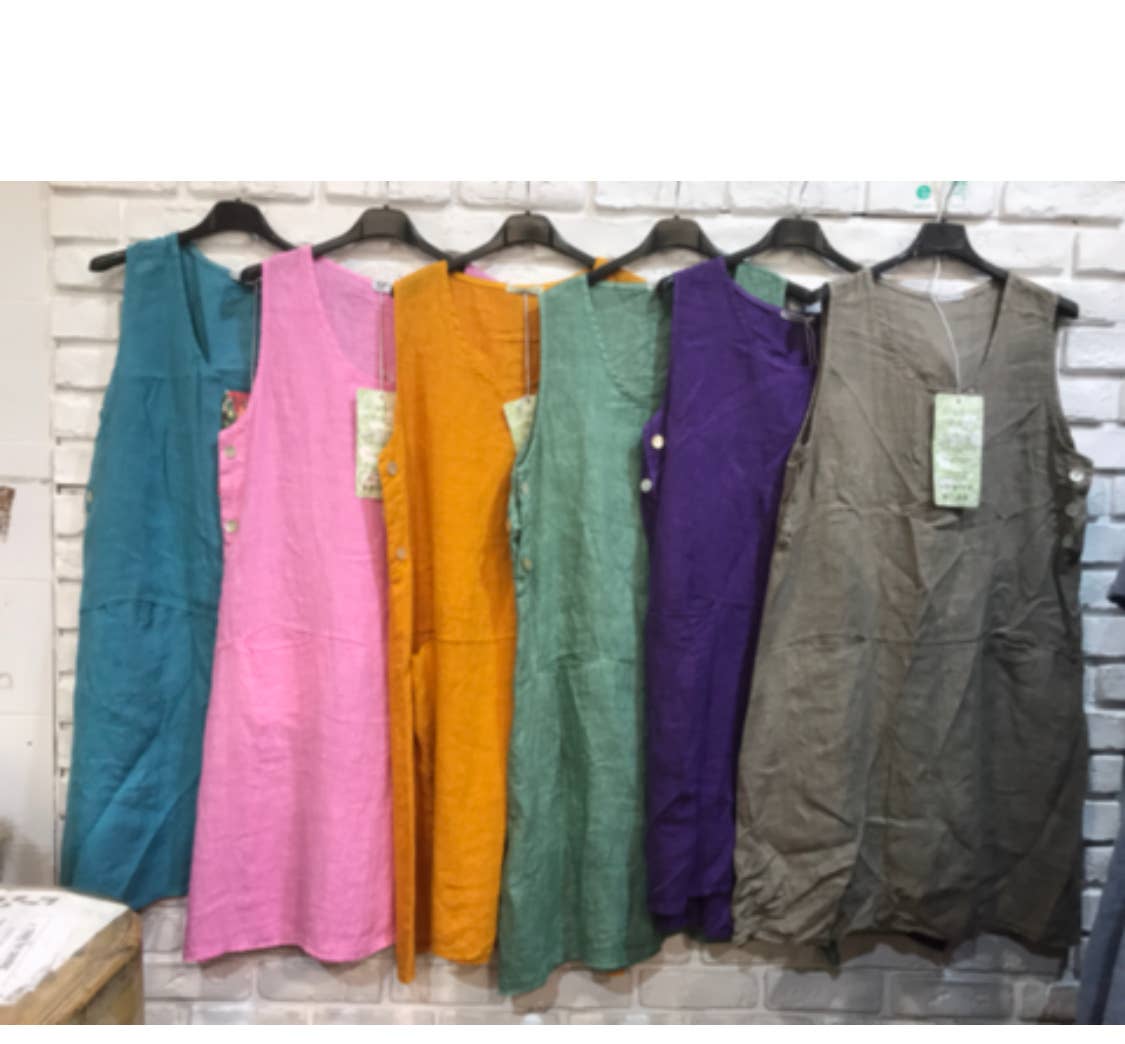 la maison des fibres naturelles – Großhandel Kleid – Damen – Ärmelloses Kleid aus 100 % Leinen, Modell 62551919