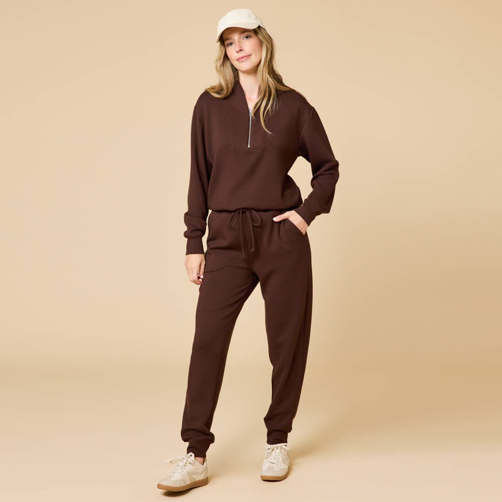 Softies – wholesale Mjukisset – Dam – Athleisure DreamTech 1/4 Zip Jogger Set för kvinnor10