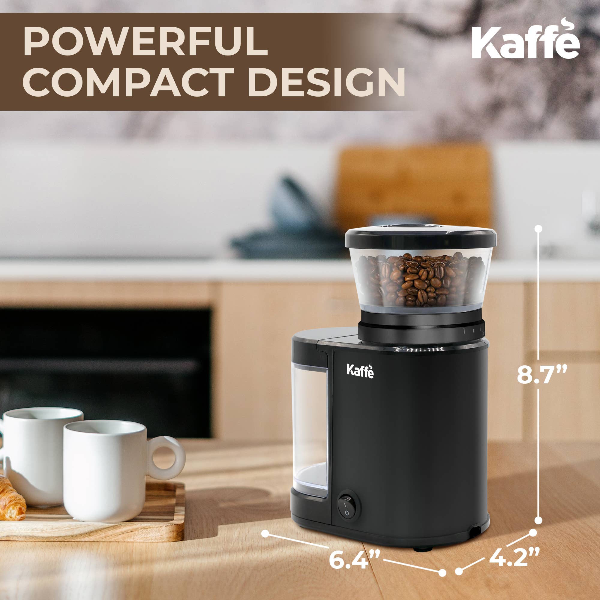 Kaffe - Wholesale Coffee Grinder - Kaffe Electric Burr Coffee Grinder Stainless Steel - 5.5 oz6