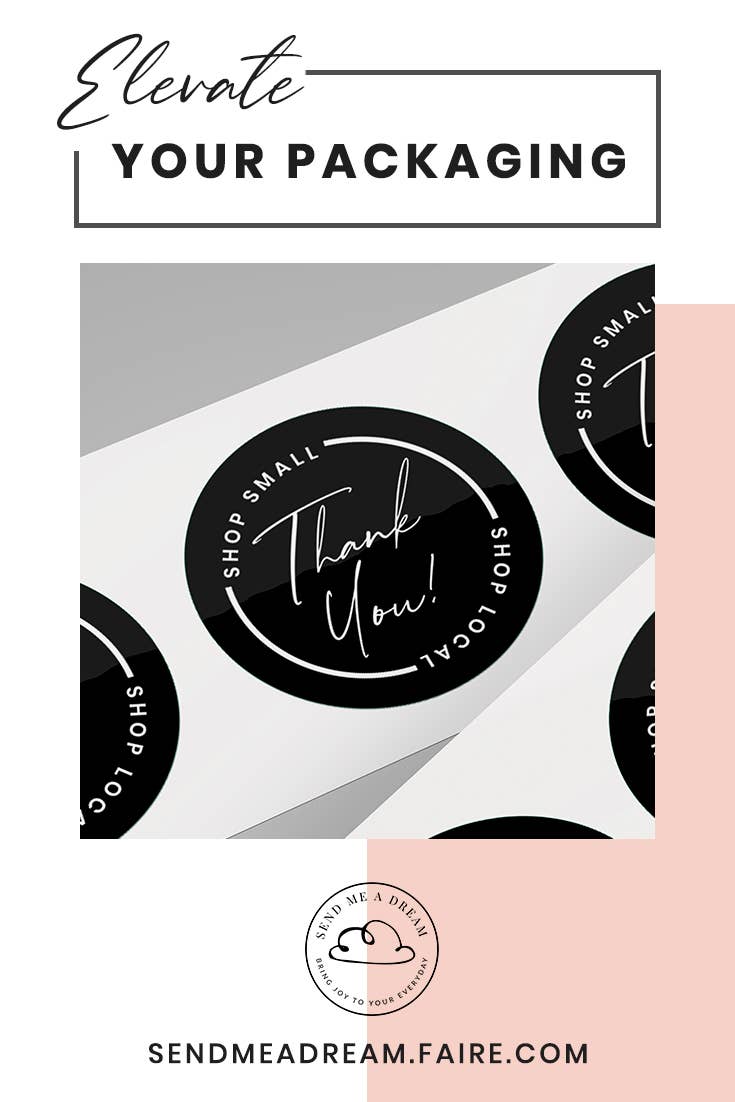 Send Me a Dream – wholesale Sticker – Roll of 250 Packaging Stickers-Thank You for Shopping Small7