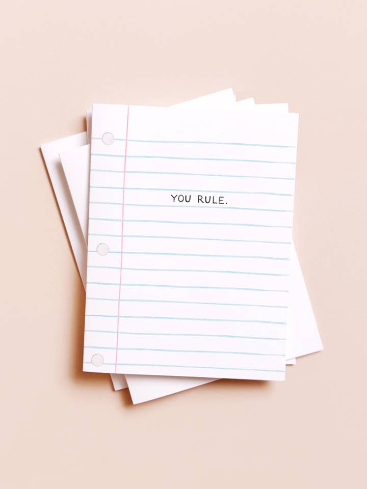 You Rule Notebook Paper — Teacher Appreciation Thanks Card for wholesale by Amy Zhang
