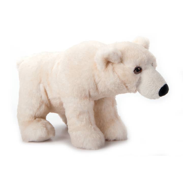 Earth Keeperz Polar Bear medium 14" Recycled Plush for wholesale by The Petting Zoo
