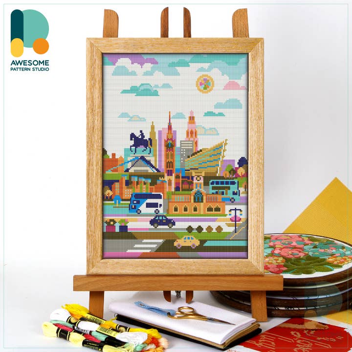 Awesome Pattern Studio - Wholesale Embroidery/Cross Stitch Supplies - CS1184-2 Coventry, Counted Cross Stitch Kit