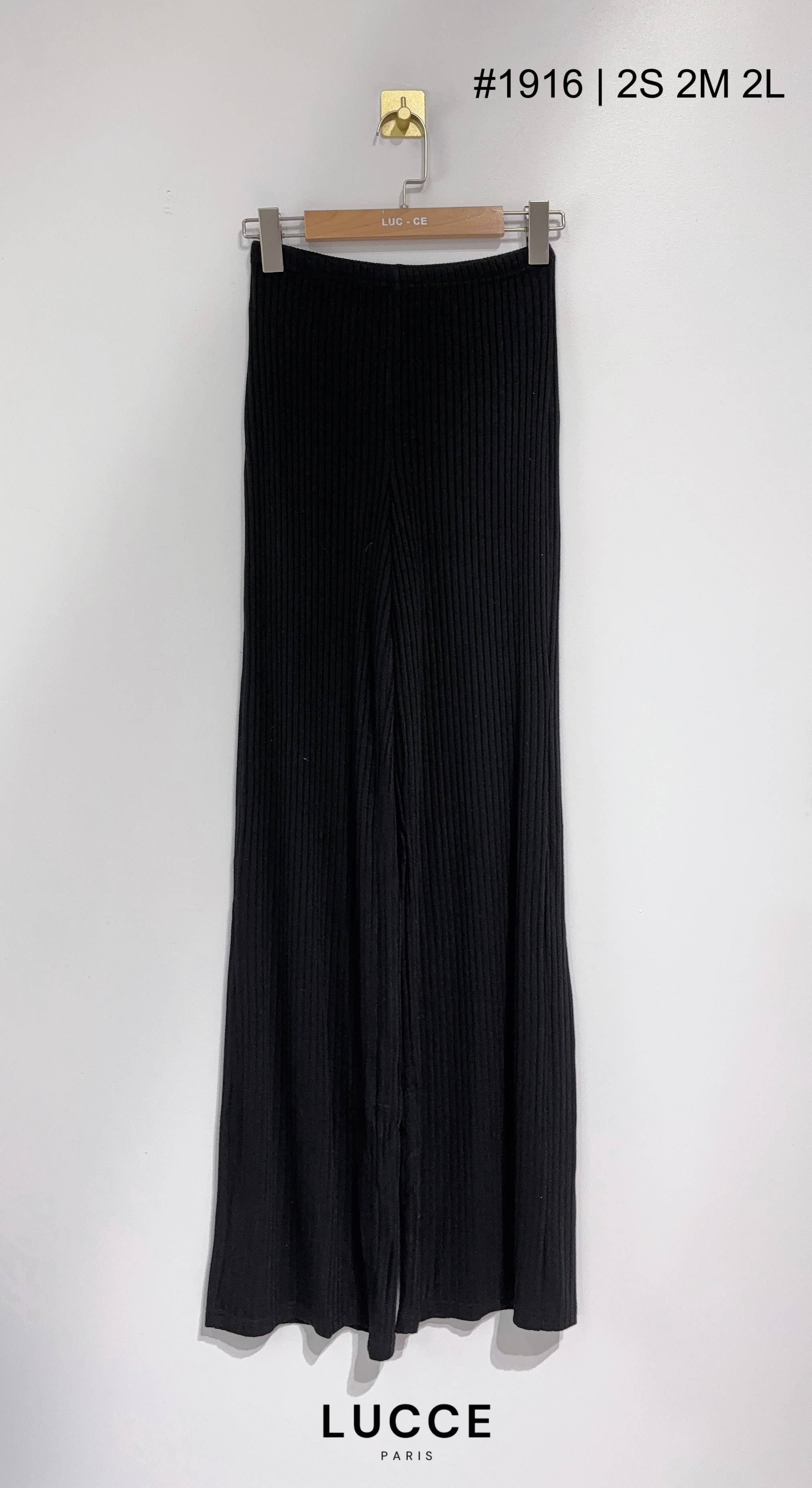 LUCCE - Wholesale Pants - Women's - Ribbed pants, flared cut - PA19161