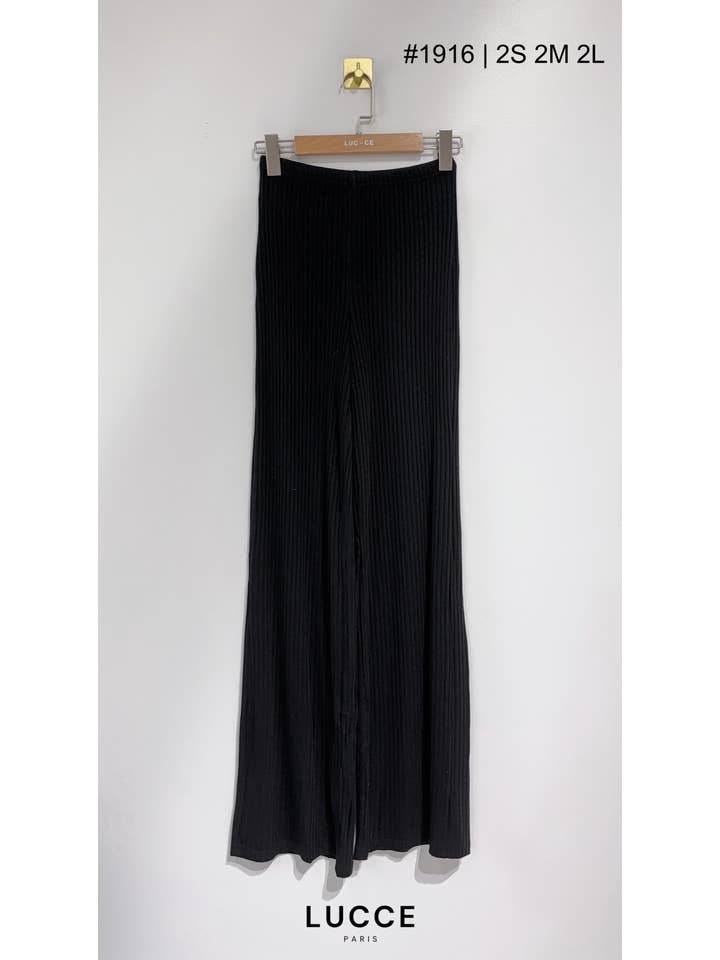 LUCCE - Wholesale Pants - Women's - Ribbed pants, flared cut - PA19161