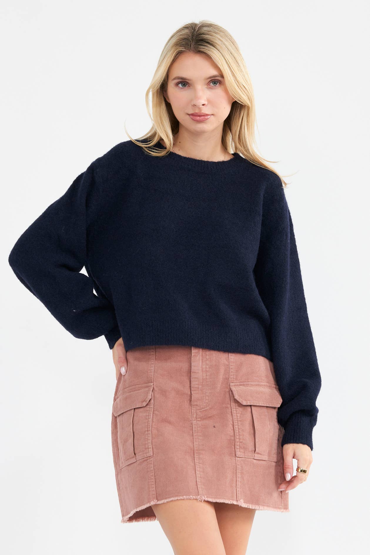 Newbury Kustom - Vente Pull en maille – femme - 11310-Pull en maille douce légèrement raccourci uni4
