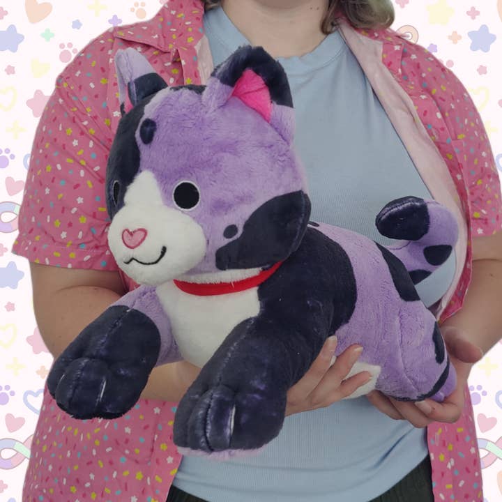 jazz the BPD kitty laying cuddle plushie! for wholesale by Hannimations