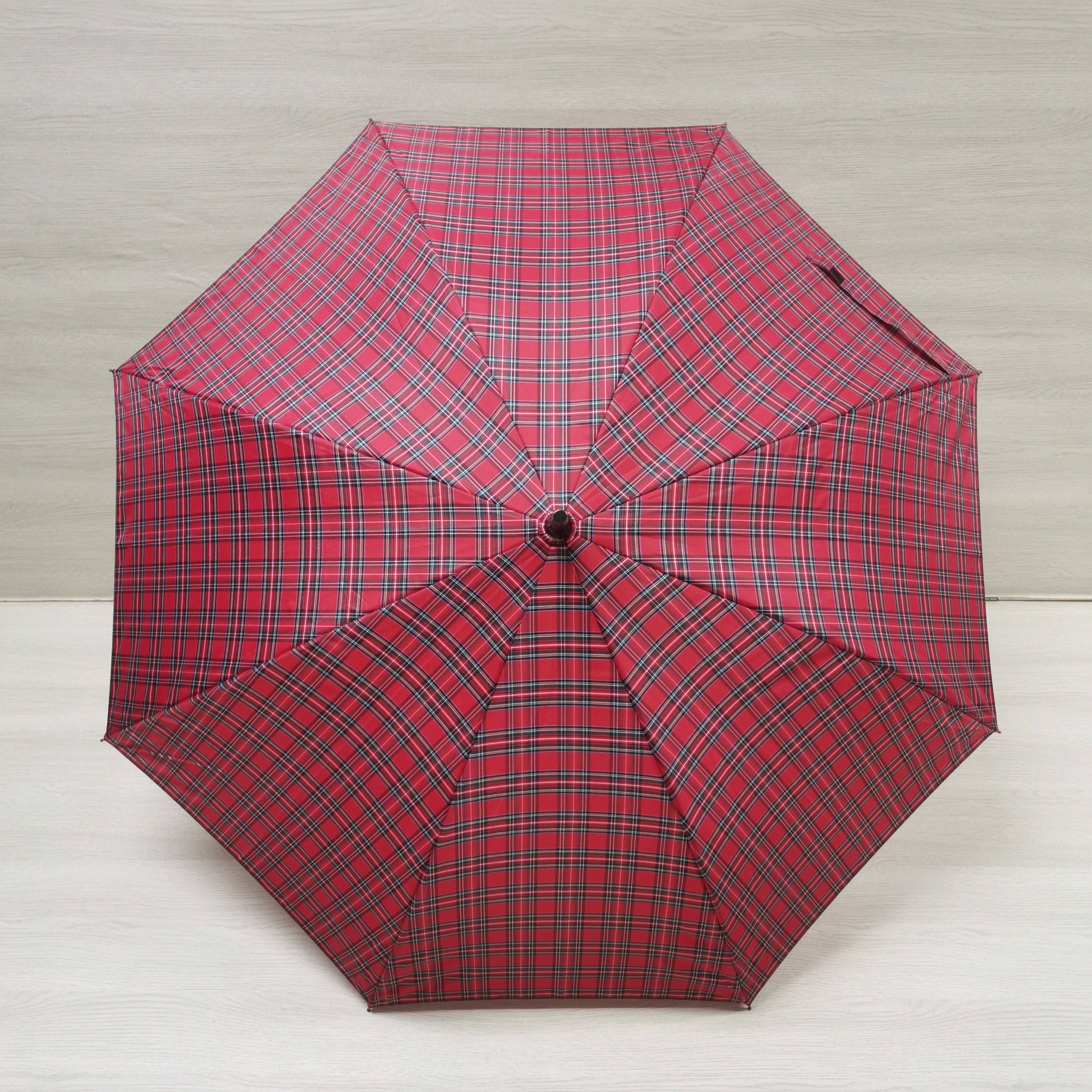 Soake - Wholesale Umbrella - Unisex - Everyday Tartan Stick Umbrella Red1