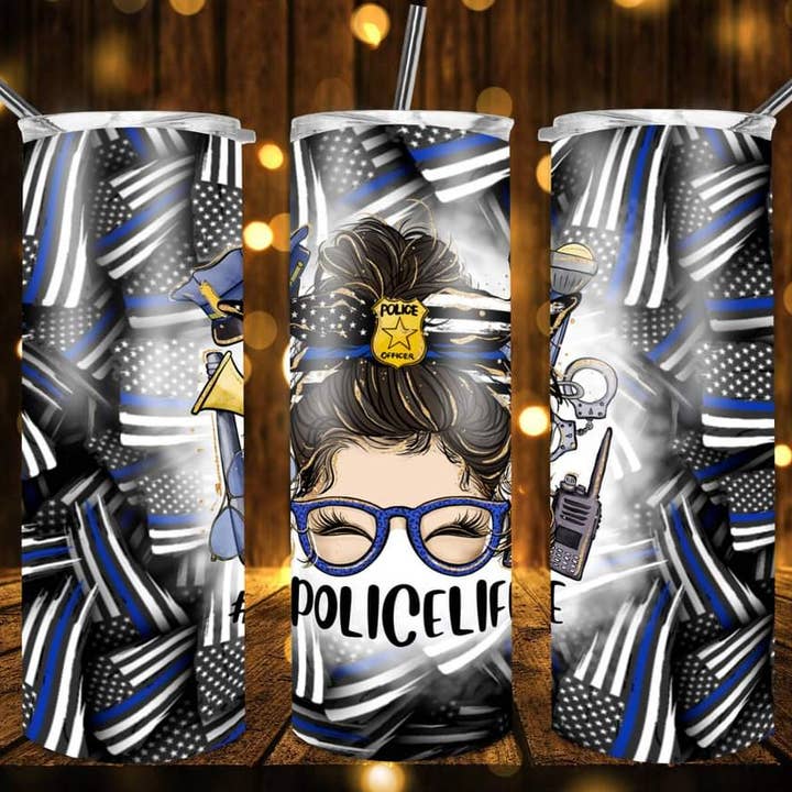 PoliceLife Collage 20oz Skinny Tumbler for wholesale by WST Wholesale