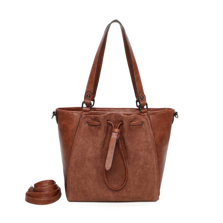 INES DELAURE - Wholesale Shoulder Bag - Women's - Two-material tote4