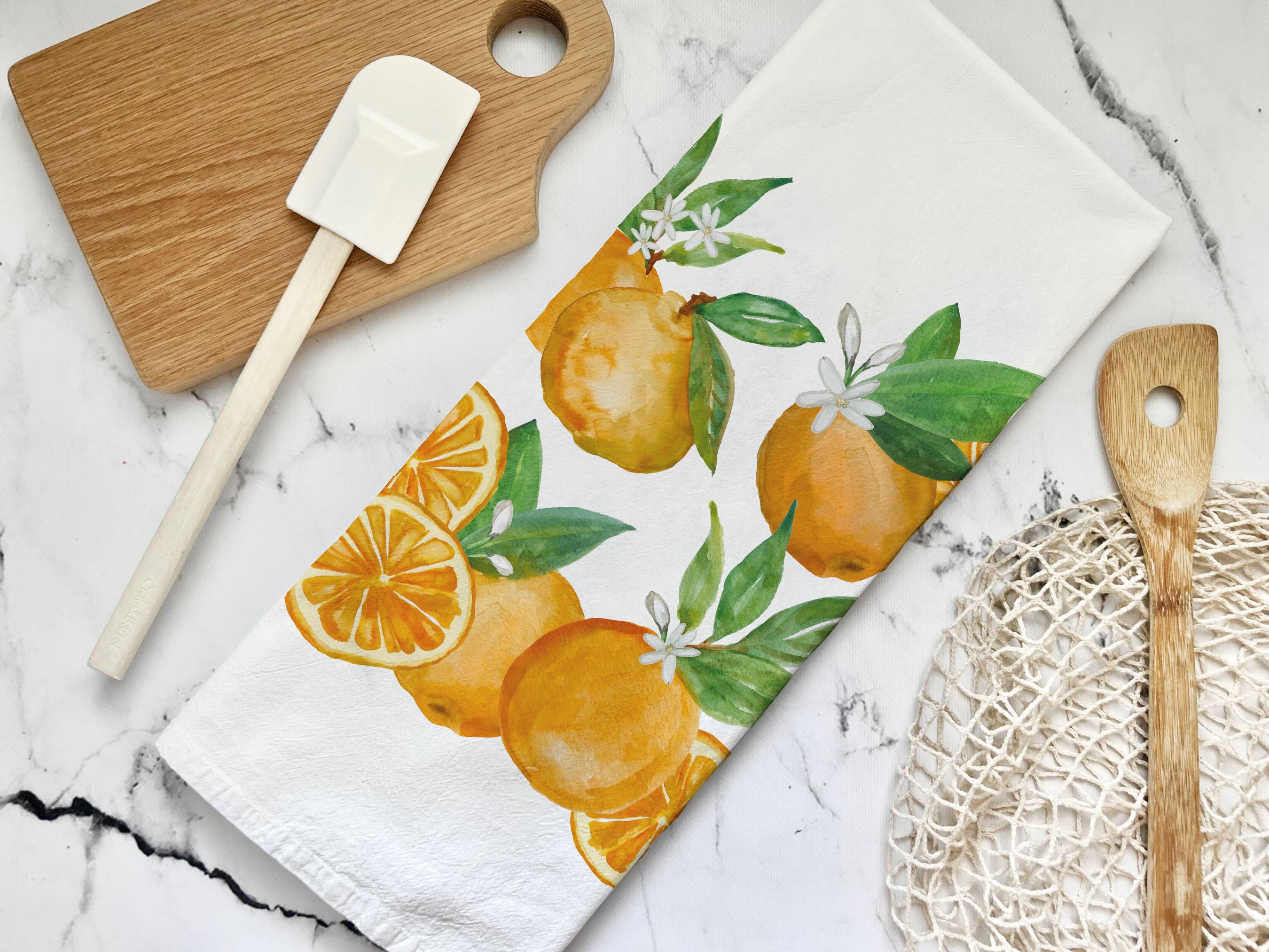 Honey Brush Design® - Wholesale Tea Towel - Oranges Tea Towel1