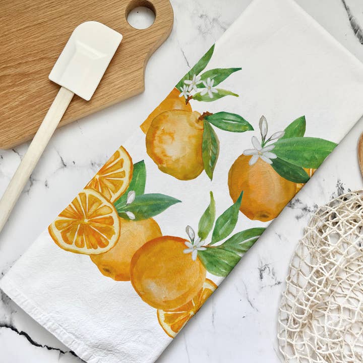 Honey Brush Design® - Wholesale Tea Towel - Oranges Tea Towel1
