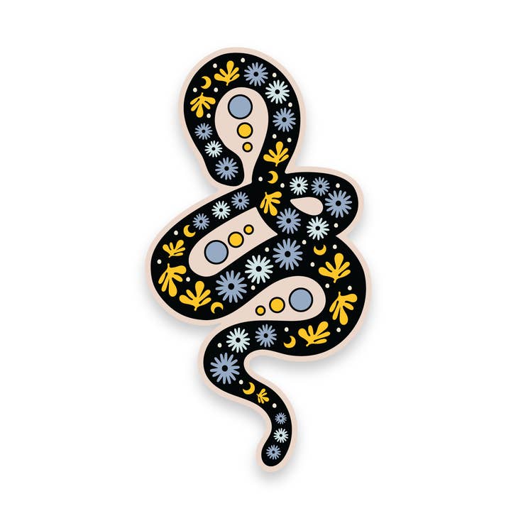 Floral Serpent Sticker for wholesale by Graphic Heart