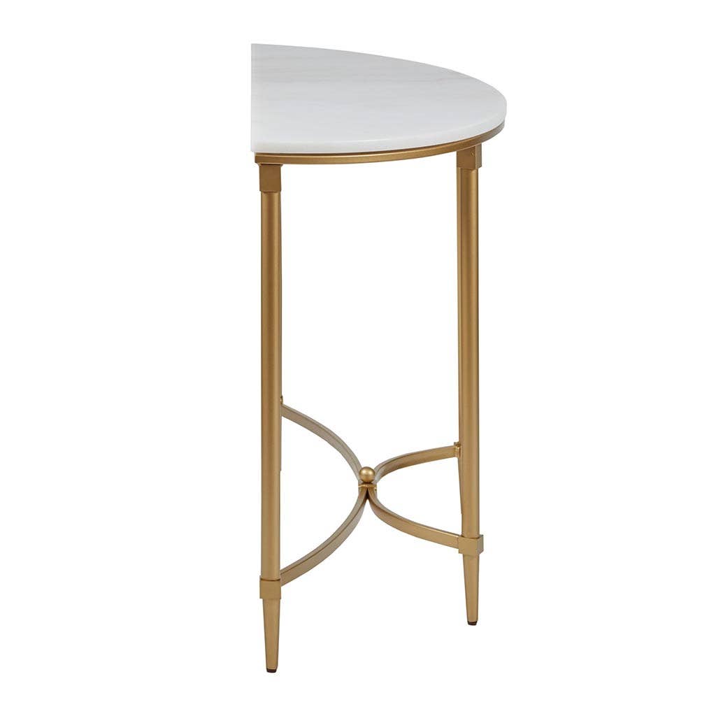 Olliix - Wholesale Console Table - White Marble Tabletop Consol Table with Gold Base3