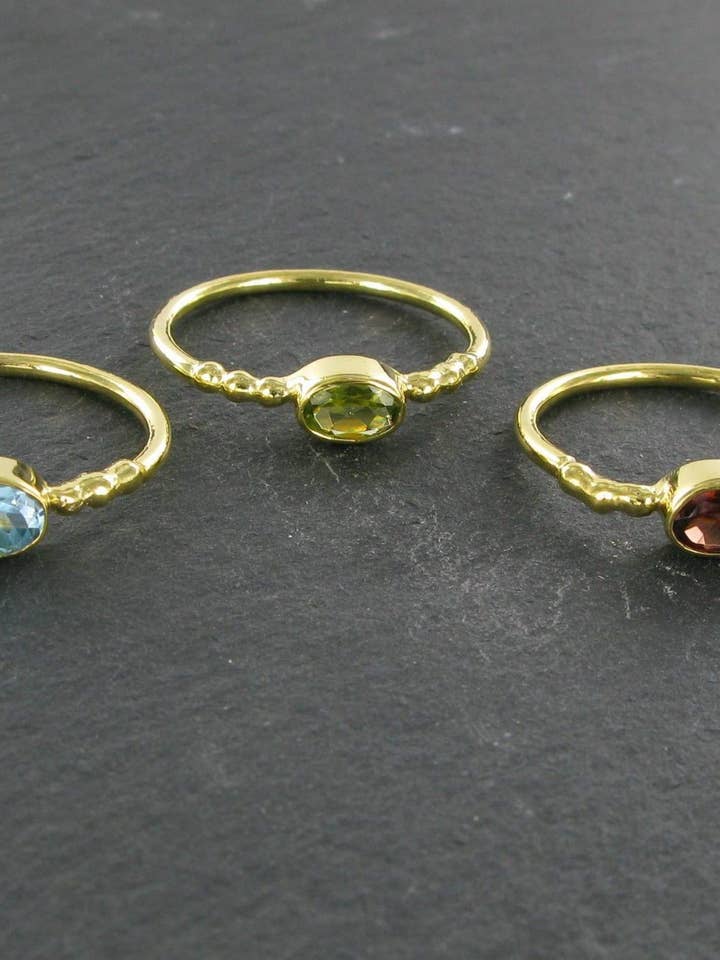 Brass Faceted Stone Ring for wholesale by Siren Silver Ltd