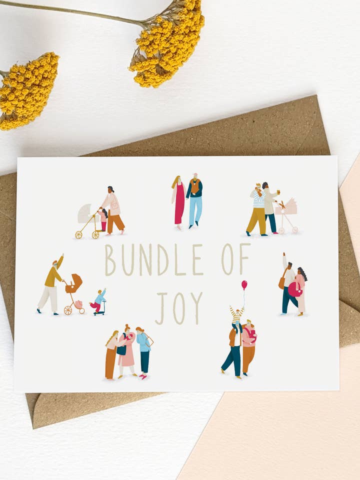 Illustrated New Born Card for wholesale by Elsa Rose Frere