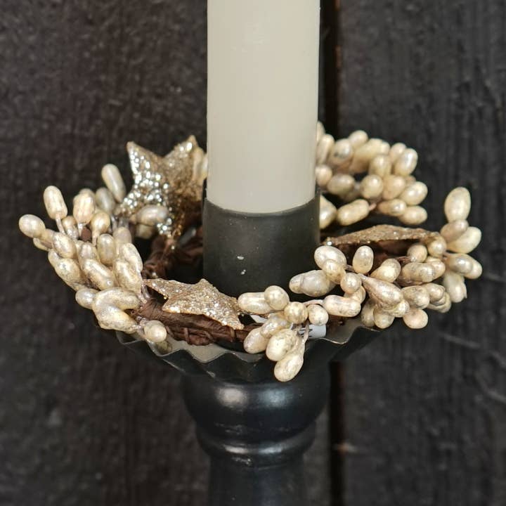 Impressive Enterprises, Inc. - Wholesale Napkin Ring - ISB58643- 1.5in Holiday Pip Taper Ring w.stars-Platinum2