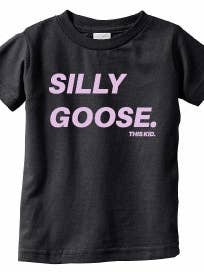 THIS KID SUPPLY CO. - Silly Goose Tee - Light Pink on Black (Infant & Toddler sizes) for wholesale by This Kid Clothing Co.