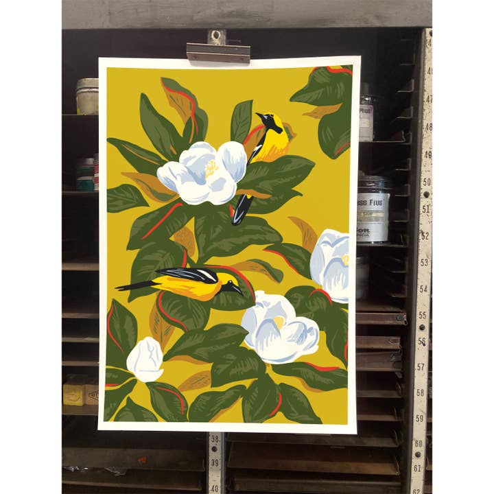 Rigel Paper – Impressão artística por atacado – Impressão Artística de Pássaros Oriole e Flores de Magnólia