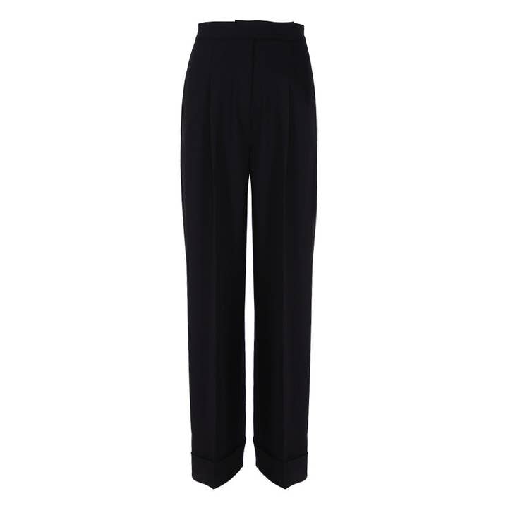 Marayn - Wholesale Pants - Women's - Black WideLeg Trousers High Waist Flowy Modern Fit17