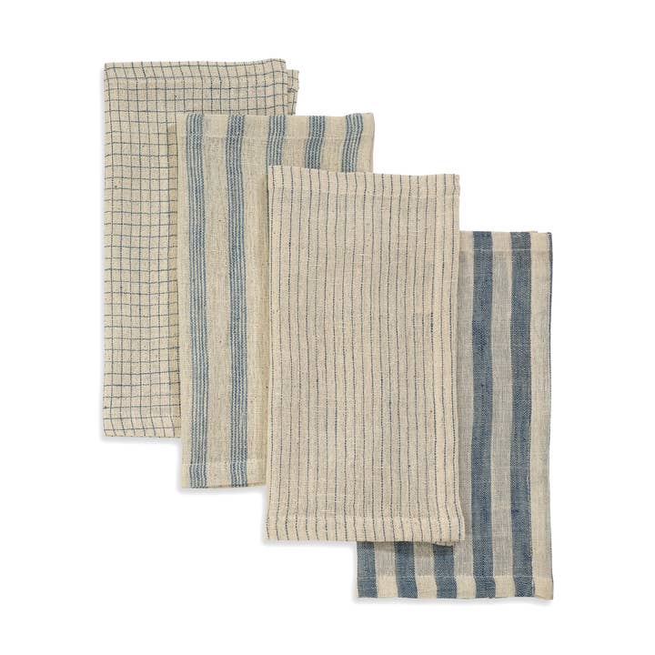 Sustainable Threads - Wholesale Dinner & Cloth Napkin - Organic Cotton Napkins | Handwoven | Melange Blue | Set of 40