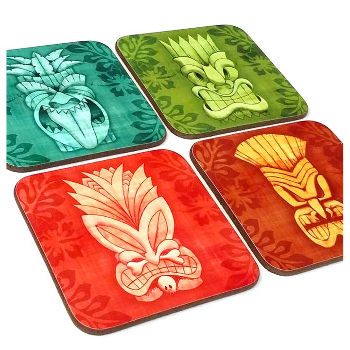 Tropical Tiki Coasters for wholesale by InkaBilly