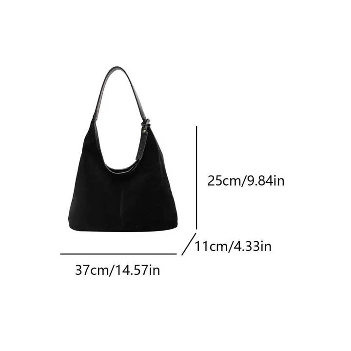 BBTOHOUSE - Wholesale Shoulder Bag - Women's - Women Suede Hobo Bag Vintage Shoulder Bag Autumn Winter Handbag Solid Color Large Capacity Shopping Bags Purse for Ladies Totes