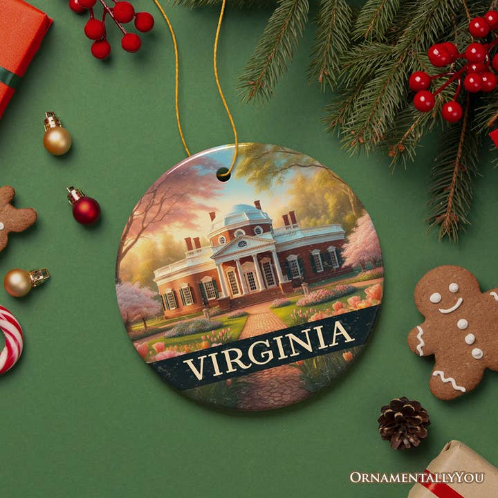 OrnamentallyYou - Wholesale Ornament - Classic Virginia Jefferson’s Monticello Christmas Ornament3