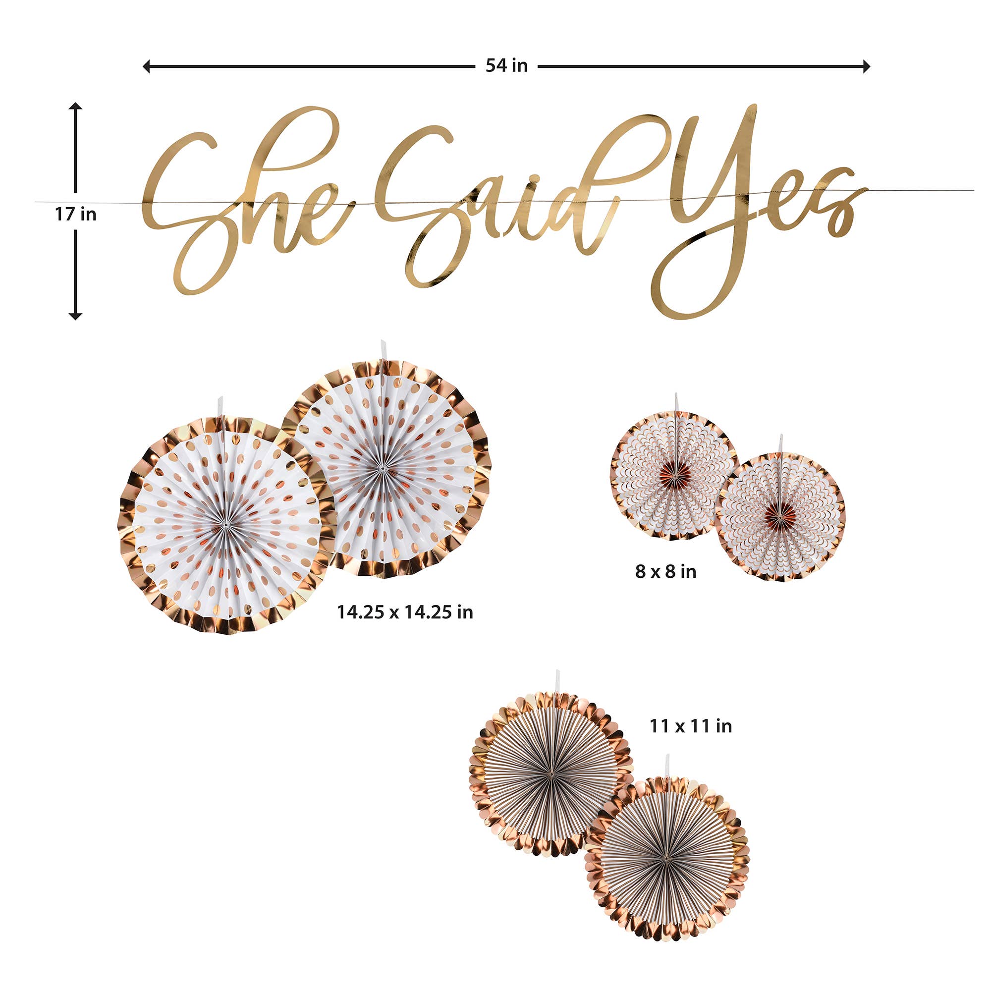 Lillian Rose – Engroshandel Festskilt/banner – Lillian Rose „Hun sagde ja“ Shower Banner med 6 møllhjul1