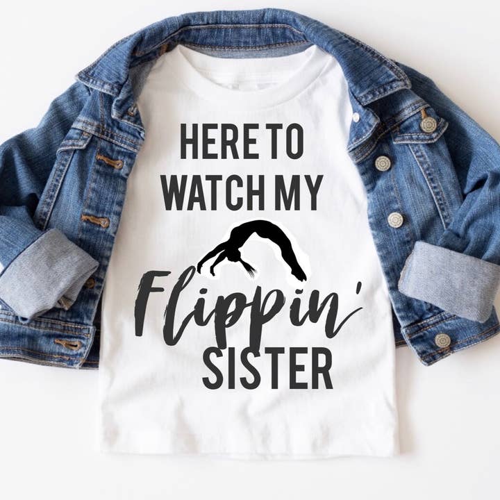 Bara här för min flippin syster skjorta| Gymnastik bror för wholesale av Ruston Rose