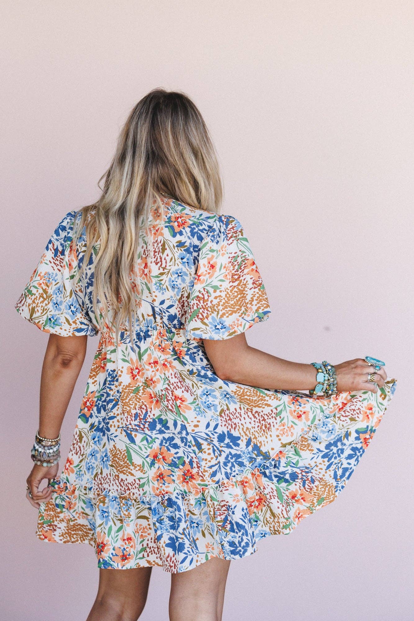 Marron Robe Flora Belle - Floral Marron en vente sur Faire0