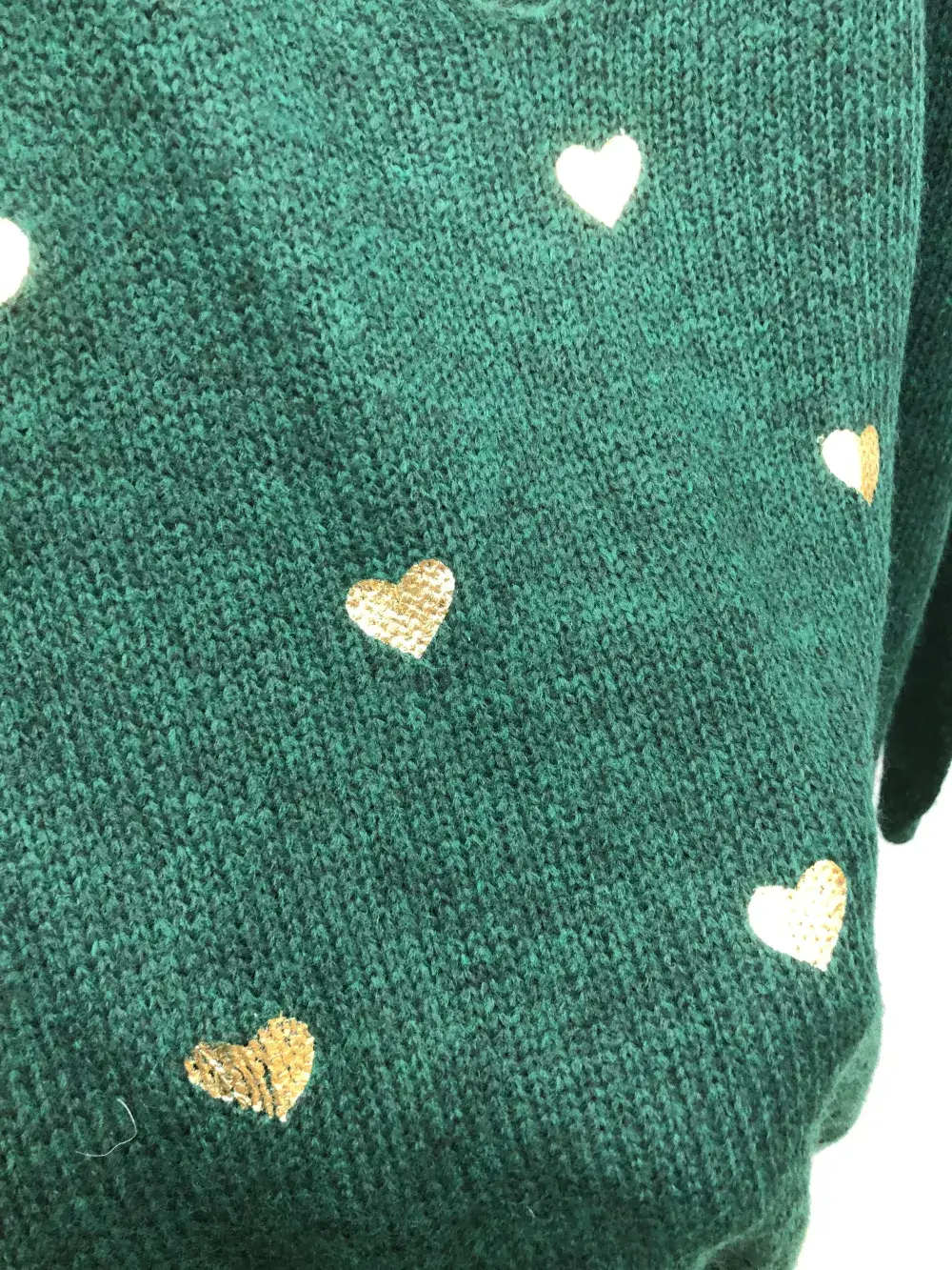 Mimi & Gogo - Venta al por mayor Jersey de punto - Mujer - Suéter con corazones dorados @20127_PullOrCoeur5