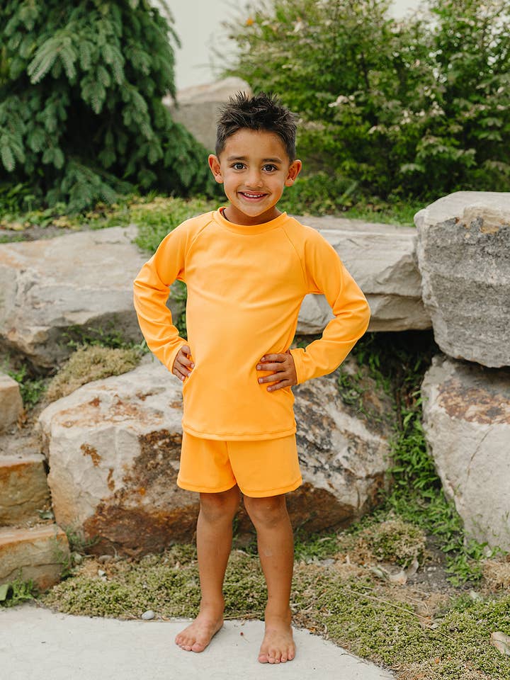 SS2026 "Brights" Top de Lycra Canelado Neon Laranja por atacado de Current Tyed Clothing