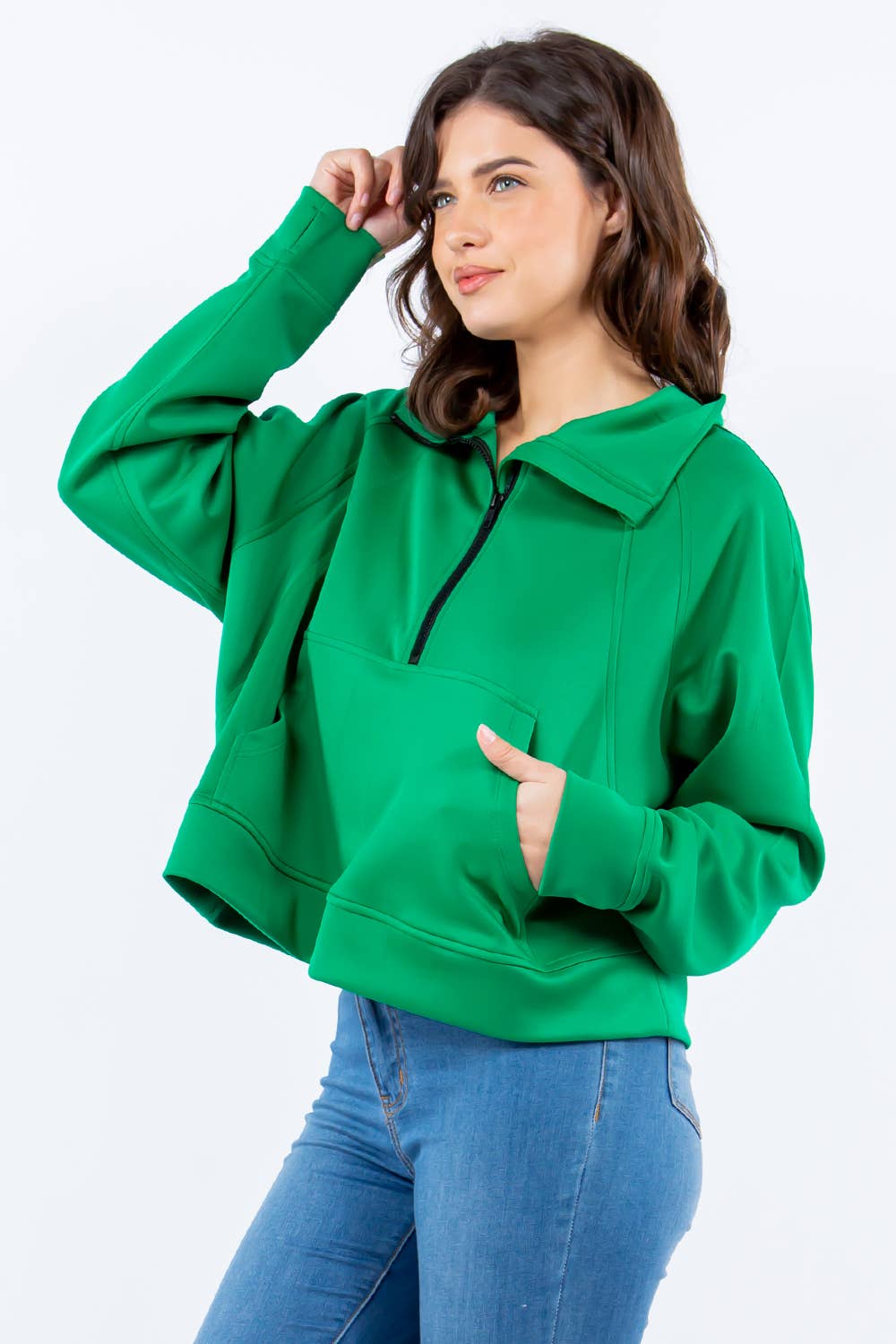 Eldridge Fashion – Großhandel Sweatshirt – Damen – SCUBA LULU TRICHTERHALS19