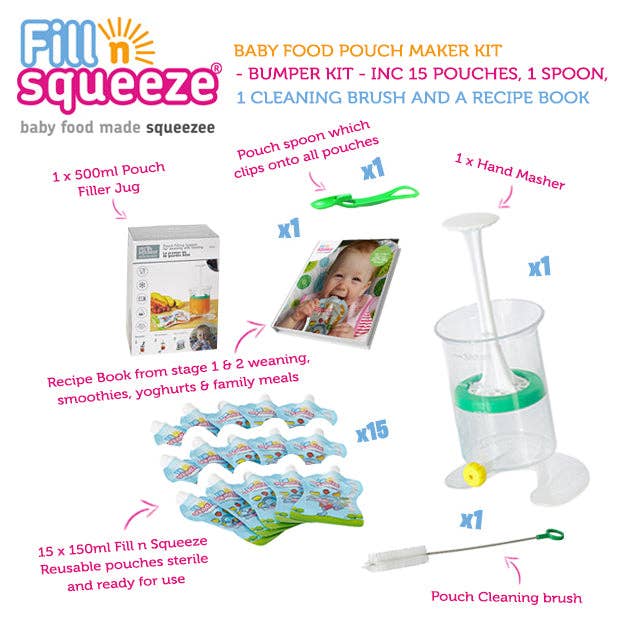 fill n squeeze – wholesale Feeding set – Baby – Baby Food Pouch Maker Kit - Bumper Kit