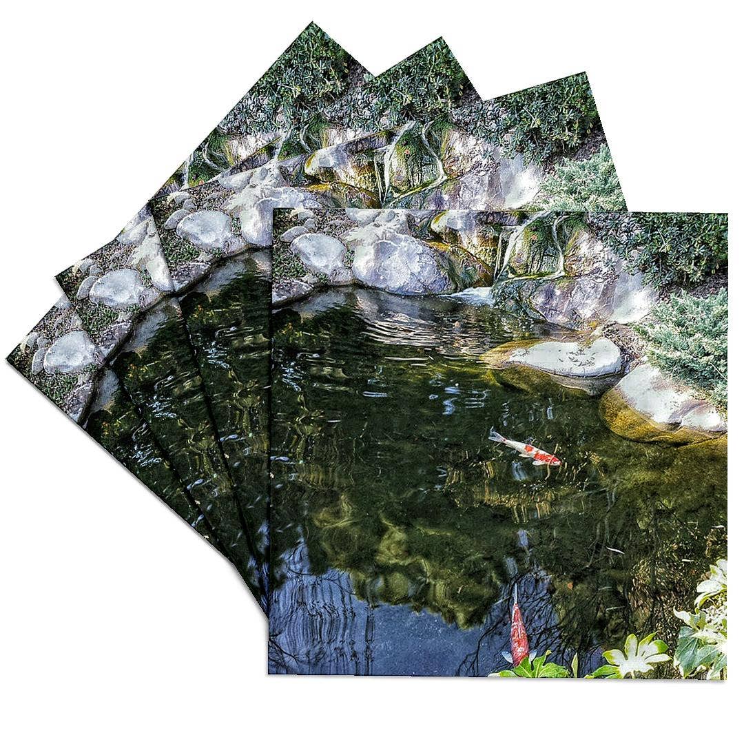 3dRose - Wholesale Coasters - 3dRose, Lovely color photo of a serene koi pond, Coaster0