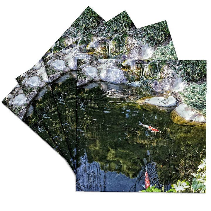 3dRose - Wholesale Coasters - 3dRose, Lovely color photo of a serene koi pond, Coaster
