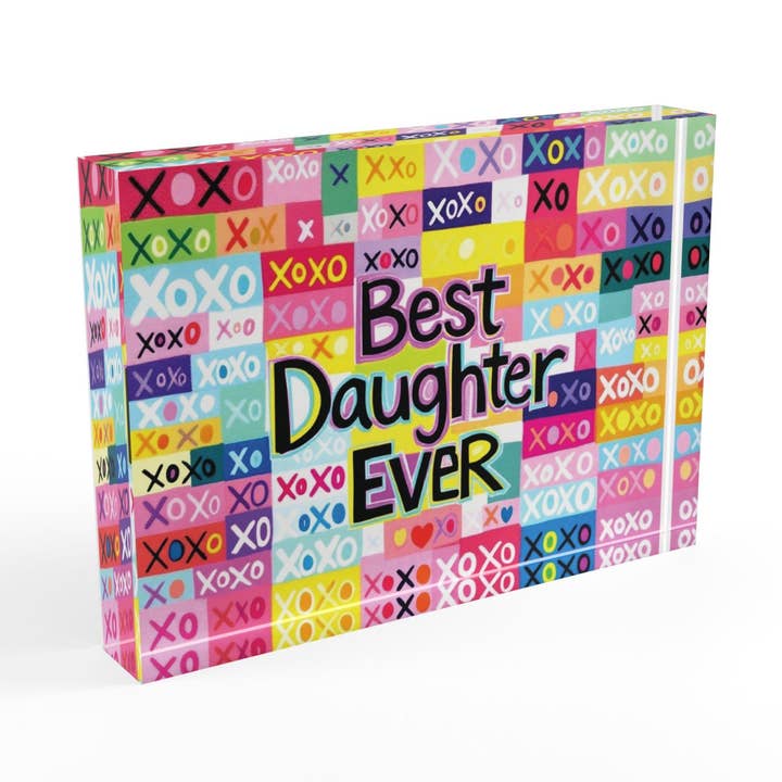 Beste Tochter aller Zeiten Kristallblock Briefbeschwerer Dekor für den Großhandel von Resinate By KS / by KRISTIN SMITH