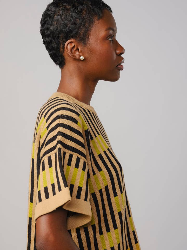 Bauhaus Short Sleeve Sweater Tee - Peridot (Faire Pre-Order) for wholesale by The Endery