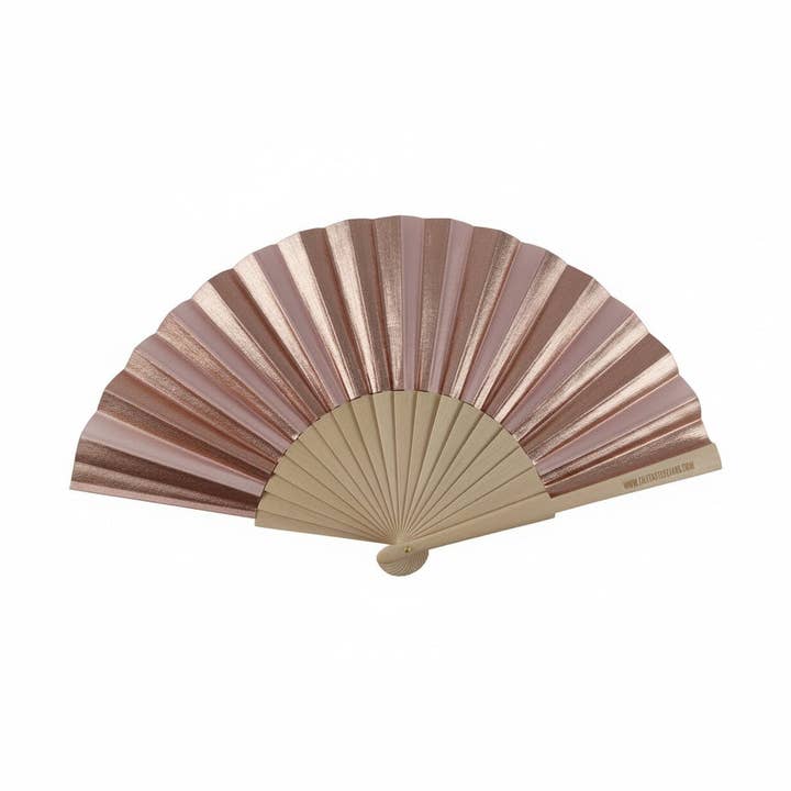 Rose Gold Pearlised Shimmer 23cm fan for wholesale by Fantastico Fans UK Limited