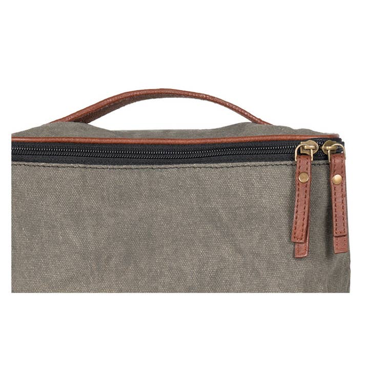 Mona B. - Wholesale Toiletry Bag - Unisex - Cove Up-Cycled Canvas and Vegan Leather Dopp Toiletry Bag3