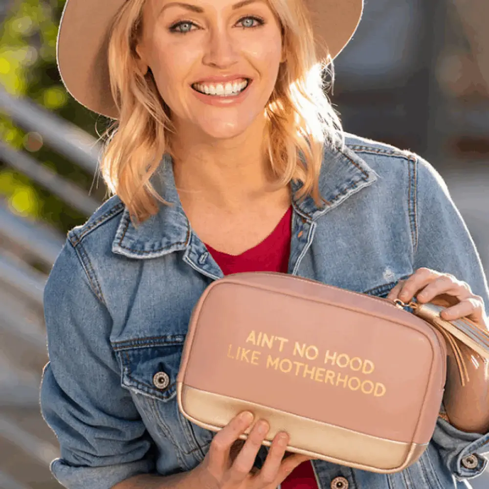 Brown Motherhood Faux Leather Cosmetic Bag for wholesale on Faire1